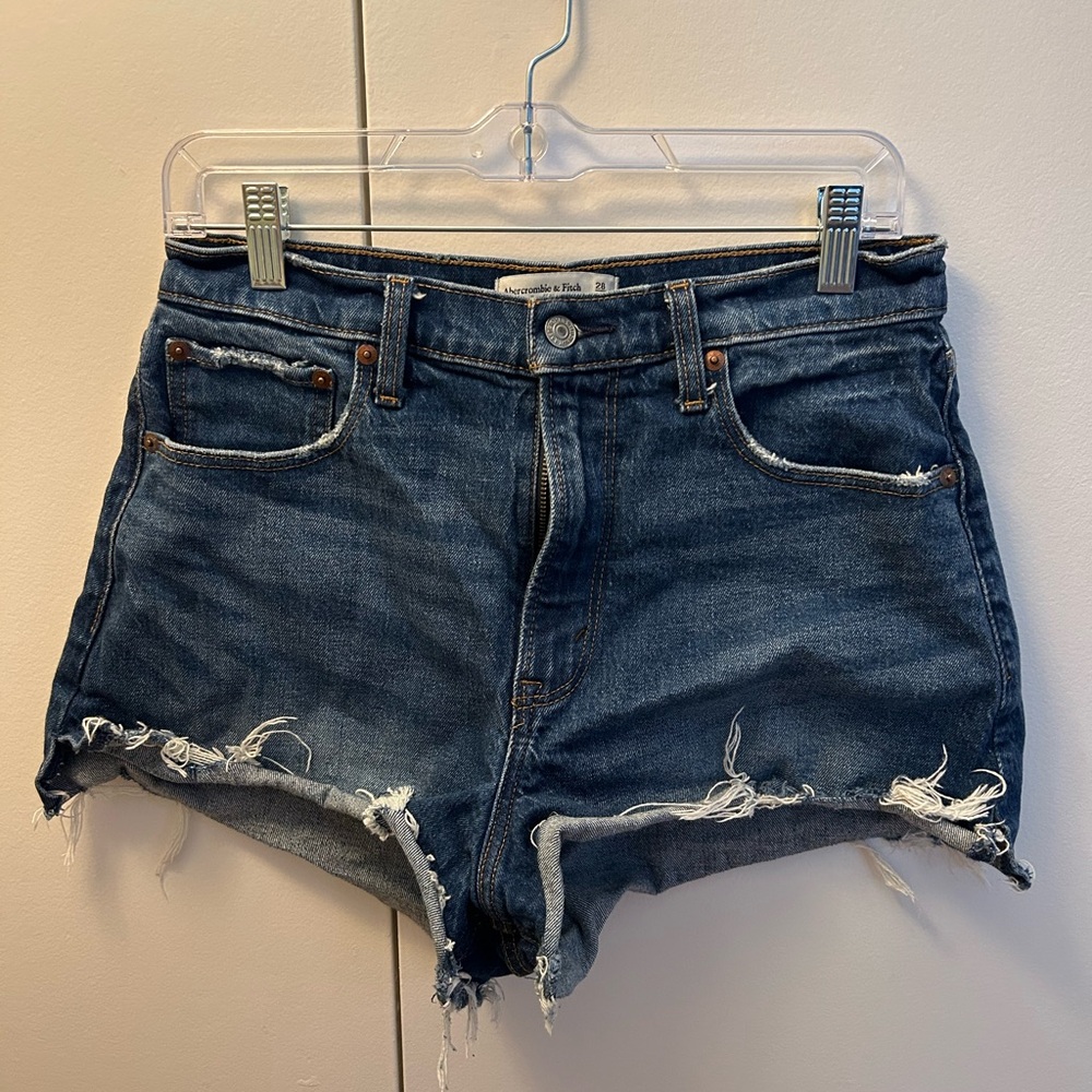 Abercrombie & Fitch Blue Distressed Jean Shorts